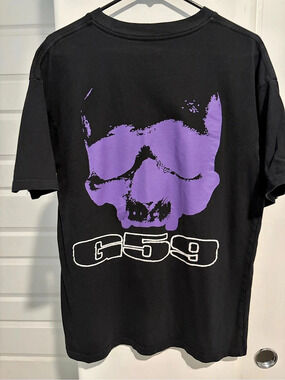 G59 Records G59 Skull Logo T-Shirt Black & Purple Large